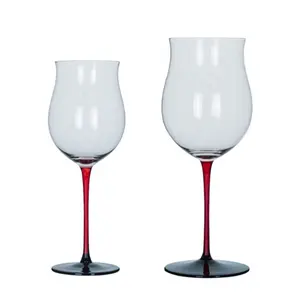 Light Luxury Crystal Glass Goblet Large Capacity Burgundy Red Wine Glass Red Bow Tie Tulip Wine Glass