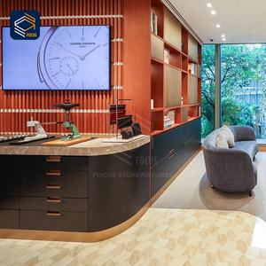 Vitrine d'exposition <span class=keywords><strong>de</strong></span> <span class=keywords><strong>luxe</strong></span> pour boutique <span class=keywords><strong>de</strong></span> montres, comptoir incurvé en bois, design <span class=keywords><strong>de</strong></span> vitrine en verre - Product Image 4