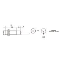 Capteur de proximité photoélectrique à réflexion diffuse BXuan 18 mm NPN PNP NO NC 24 VDC 220 VAC