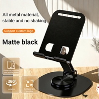Tout en métal 360 °   Support de téléphone rotatif et pliable, support universel pour tablette