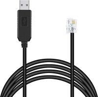 Kabel Konsol Teleskopik USB Male 4p4c RJ9 Male OEM/ODM, Konduktor Tembaga Murni, Selubung PVC, Kabel Serial RS232, Bersertifikasi CE/FCC/ROHS