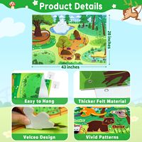 Jungle Animals 43x28 pouces flanelle conseil ensemble éducatif préscolaire apprentissage interactif conte jouet Zoo feutre histoire conseil ensemble