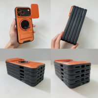 Étui de téléphone multifonctionnel pour 17 Pro Max, support d'anneau, double support, fenêtre coulissante, magnétique, simple, 2 en 1, support de téléphone