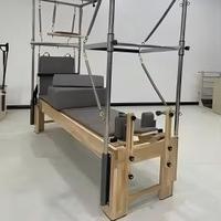 Equipo de Pilates Profesional 3 en 1 de Madera de Roble, Cadillac Reformer con Trapecio Completo, para Estudio o Uso Comercial