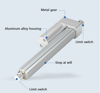 Aktuator linier listrik DC 12v 24v 300kg, aktuator linier kendali jarak jauh dengan aktuator Linear pengendali jarak jauh