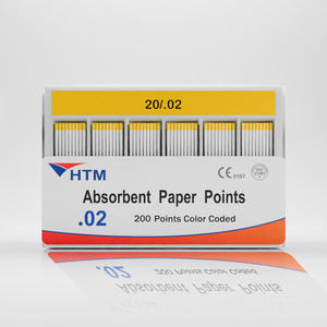 Consommables d'équipement dentaire HTM Matériaux de dentiste Produits dentaires OEM Points de papier absorbants pour le traitement de la pulpite 20/02 - Product Image 1