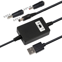 Convertisseur de tension élévateur USB 5V à 9V 12V personnalisé, câble de suralimentation USB2.0 mâle à 5521 5525 35135 mâle avec interrupteur