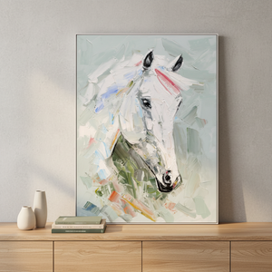 <span class=keywords><strong>Peinture</strong></span> murale sur toile en acrylique écologique, motif tête <span class=keywords><strong>de</strong></span> <span class=keywords><strong>cheval</strong></span> abstrait aux couleurs vives, pour la décoration intérieure - Product Image 1
