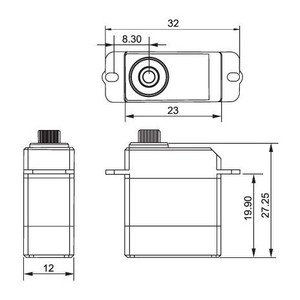 MKS DS92A+ เซอร์โวโลหะแบบดิจิตอลขนาดเล็ก 32x27.25 มม. กล้องในตัว อะไหล่เฮลิคอปเตอร์ RC - Product Image 1