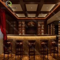 Comptoir de bar d'hôtel haut de gamme, vitrine de luxe, meuble de présentation en placage de bois, armoire à cigares, mobilier de magasin de tabac, conception de boutique complète