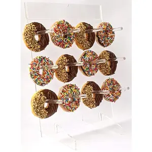 Cao cấp có thể giặt lớn Acrylic Donut tường hiển thị đứng Donut theo chủ đề sinh nhật Nguồn cung cấp bên baptisms món tráng miệng bánh rán đứng