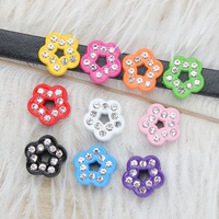 Lettres coulissantes en strass pleine couleur A-Z de 8 mm, couleur rose uniquement, vente en gros, pour colliers pour animaux de compagnie, bracelets, porte-clés, bricolage