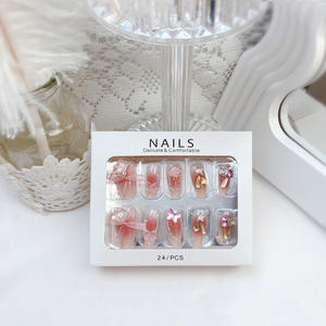 Nouvelles idées de produits 2025 : Faux <span class=keywords><strong>ongles</strong></span> à presser en acrylique français, amovibles, réutilisables, forme amande et cercueil, style princesse mignonne et douce - Product Image 6