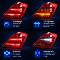 Feux arrière LED élégants à double rangée avec lentille transparente en ABS rouge pour W221 2006-2009, kit de remplacement pour facelift