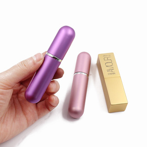 Luxury pink Aluminum 5ml Pump Refillable Travel Mini Glass Perfume Spray Bottle Cosmetic Pocket Perfume <strong>Atomizer</strong> - Product Image 4
