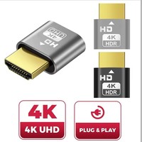 Émulateur EDID pour moniteur virtuel 4K, compatible HDMI 2.0, adaptateur d'affichage fantôme sans tête, prend en charge jusqu'à 4K 60Hz 1080 120Hz