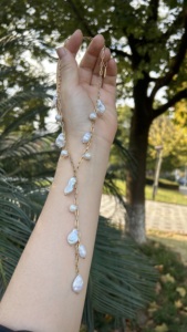 สร้อยคอจี้ไข่มุกบาร็อคน้ำจืดทรงหนาทำมือสำหรับฤดูร้อน สายทองคุณภาพสูง เครื่องประดับมินิมอลสำหรับผู้หญิงและผู้ชาย - Product Image 1