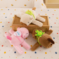 Bracelet slap en peluche Capybara mignon, jouet de poignet, avec motif tortue, sac à dos, yeux fermés, doux et moelleux, marron rose, en coton PP, pour anniversaire