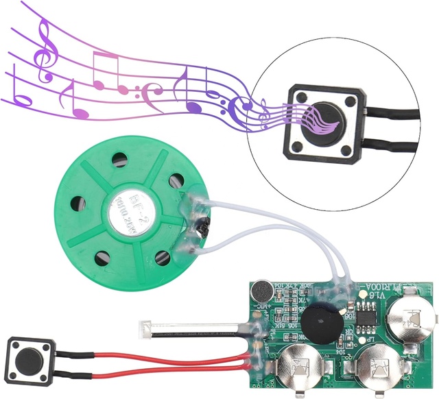 Recordable Voice Module, 4mb DIY Recordable Greeting Module Music Audio Chip Radio Recorder for Greeting Card