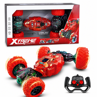 Mobil RC Xtreme Red Dual Mode Stunt Drifting, Rotasi 360 Derajat, Penggerak Dua Sisi, Lampu Menyala, Untuk Anak-Anak, Grosir
