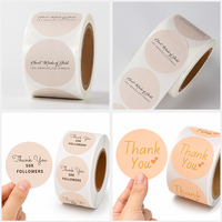 Autocollants Personnalisés avec Logo Imprimé, Étiquettes Cœur Merci, Cartes de Remerciement, Autocollants pour Courrier, Papier Kraft Imperméable, Fabrication Sur Mesure Acceptée