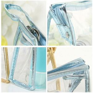 Pochette de maquillage transparente en PVC imperméable avec fermeture éclair, personnalisable avec logo, organiseur de cosmétiques, trousse de toilette, ensemble de voyage - Product Image 4
