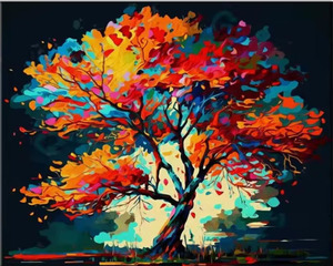 Kit de Pintura por Números Personalizable DIY con Diseño de Árbol Otoñal, Bajo MOQ, Pintura Acrílica sobre Lienzo, Decoración para el Hogar, Arte de Pared, Regalo - Product Image 2