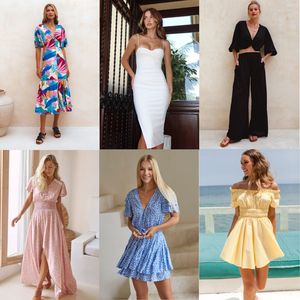 Vêtements en coton en solde, vente en gros de robes décontractées, t-shirts, emballage mixte, livraison aléatoire, vêtements pour femmes en stock - Product Image 3