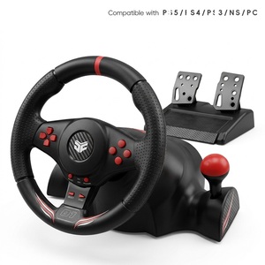270 °   Volant de course pour jeux vidéo avec pédales, levier de vitesses, vibrations, compatible avec P-S-5, P-S-4, P-S-3, NS, NS2, PC, Windows, Android, tablette, <span class=keywords><strong>TV</strong></span> - Product Image 4