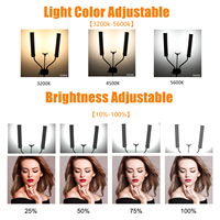 Anneau lumineux LED professionnel à double bras, éclairage photo, éclairage vidéo, lampe de remplissage LED, lampe de maquillage, lampe de studio, lampe de diffusion en direct