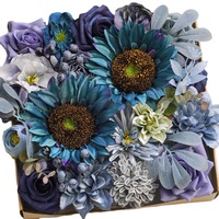 Roses artificielles en soie faites à la main pour mariage, fête, décoration de la maison, boîte cadeau DIY avec grandes fleurs et tiges