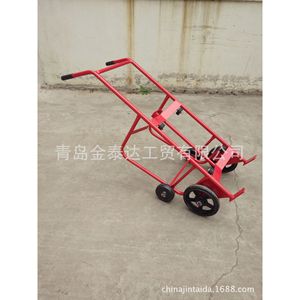 Oil Drum <b>Trolley</b> <b>Four</b> <b>Wheel</b> Steel Industrial Heavy Duty Red Powder Coated Single Layer - Product Image 2