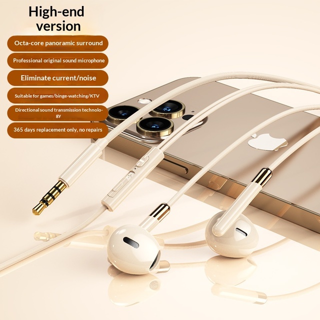 3.5mm Wired Earphone Stereo Music In-Ear Bass Headphones Portable Eartube Wired Headset Mobile Phone Universal with Mic