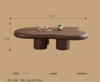 Table basse en bois de forme irrégulière, style nuage, moderne et créative, pour salon, mobilier de maison, table basse pas chère à vendre