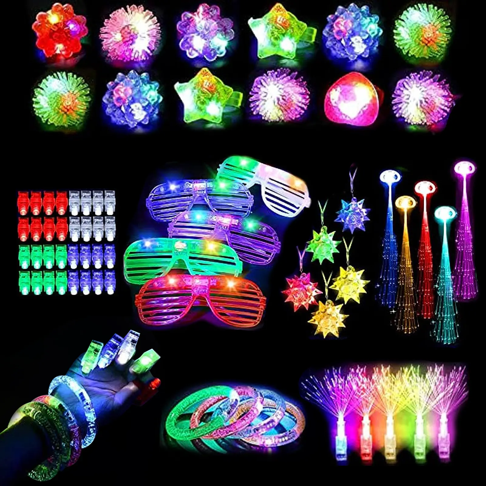 Niled ışık ışık dekorasyonu Up oyuncaklar parti iyilik kızdırma karanlık parti malzemeleri moda aydınlık ışık kadar floresan Set