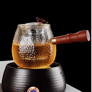 Supply High Temperature Resistant Glass Teapot with Thick Handle for Boiling Tea Electric Pottery Stove