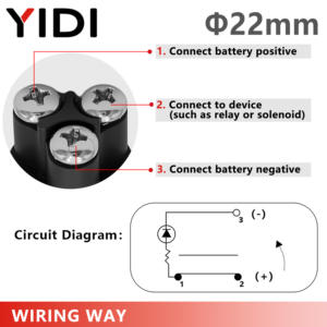 22mm 자동차 엔진 시동 점화 키리스 LED 푸시 버튼 스위치 12V 50A 3 핀 SPST 순간 시동 스위치 켜기 빨강/녹색/파랑 - Product Image 3
