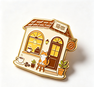 Pin de esmalte personalizado de Cat Cafe, insignia de solapa de aleación de zinc, pin de metal blando y duro para regalo y ropa - Product Image 2