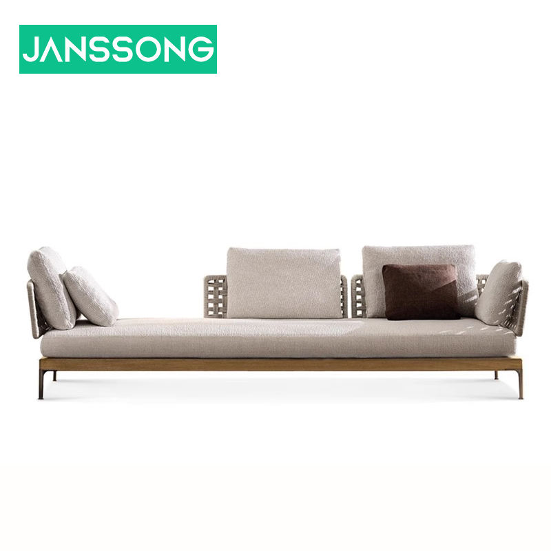 โซฟา 3 ที่นั่ง รุ่น B--ไม้สักนำเข้า+ผ้าใบกันน้ำนำเข้า