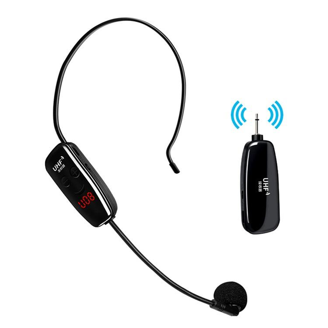 2.4G Headset Wireless Microphone Kit Transmitter with Receiver for Voice Amplifier Speaker Teaching Stage Guide