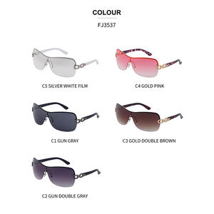 Gafas de Sol sin Marco FJ3537 para Mujer, Protección UV400, Lentes de PC, Marco de Plástico y Metal, Estilo Deportivo, Venta al Por Mayor Internacional - Product Image 1