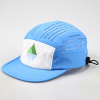 Gorra de Camping de 5 Paneles de Nailon y Poliéster con Logotipo Personalizado, Gorra Deportiva sin Estructura con Cierre a Presión, Gorra de Secado Rápido