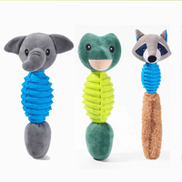 Nuevo Juguete Chirriante de Peluche con Forma de Perro de Dibujos Animados, Juguete Interactivo de TPR para Masticar, Juguete Sonoro para Mascotas, para Cachorros Pequeños y Medianos