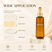 Bouteille en plastique PET de luxe de 150 ml, couleur personnalisée, emballage vide pour savon liquide, gel douche, lotion, avec pompe