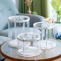 Boîte à gâteau carrée transparente avec ruban pour anniversaire, Saint-Valentin, taille et couleur personnalisables, emballage alimentaire pour sandwich, gâteau, PET