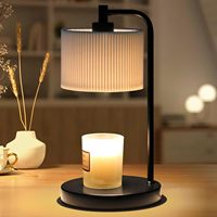 Diffuseur de cire électrique noir sans flamme en métal, chauffe-bougie avec minuterie, lampe à cire aromatique à intensité variable