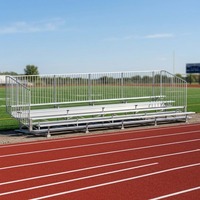 Gradas para Estadios de 4 Filas de Aluminio con Valla de Malla Metálica y Barandilla de Seguridad para Campos Deportivos Escolares, Venta al Por Mayor