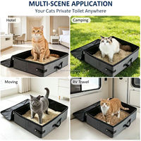 Bac à litière pliable pour chat avec logo personnalisé, étanche, portable, avec design de rangement pliable pour les voyages en plein air avec les animaux de compagnie