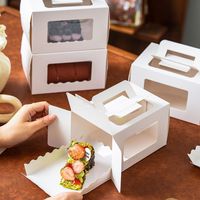 Boîte à gâteau roulé suisse biodégradable personnalisée de 6 pouces, emballage imprimé offset pour la vente à emporter