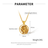 Rétro Personnalité En Acier Inoxydable Collier Hommes Punk Épine Dieu Creux Tête Humaine En Acier Inoxydable Pendentif Rond pour Hommes